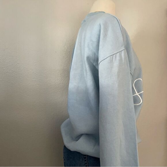 Baby Blue Graphic Crewneck Sweater - Picture 4 of 5